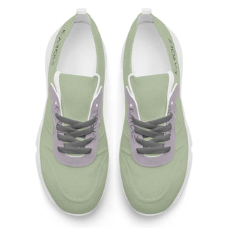 Breathable mesh sneakers with a lightweight, textured upper and padded insole for all-day comfort. The neutral pastel color and sporty silhouette make these versatile shoes suitable for casual or athleisure wear.