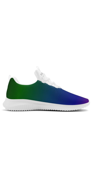Stylish women's running shoes with a vibrant blue and green gradient design from the K-AROLE store. The lightweight, lace-up sneakers feature a comfortable and trendy appearance perfect for an active lifestyle.