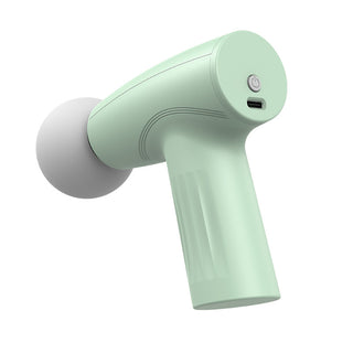Green low-noise fascial massage gun in product image