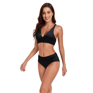 Beautiful black halter bikini swimsuit with matching briefs