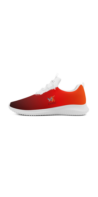 Trendy red and white sneakers with modern design from K-AROLE.