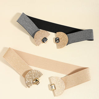 Decorative belts with glittering pearls and elastic stretches for versatile waist coverage