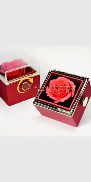 Roterande tvål Blomros presentask Kreativ roterande ros smycken förpackningslåda Alla hjärtans dag present för kvinnor