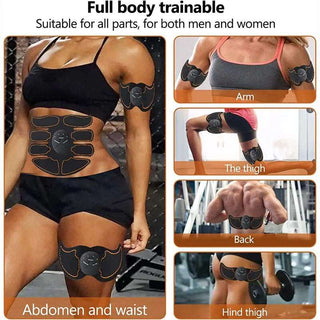 Abdominal and hip muscle stimulator device - USB rechargeable fitness trainer suitable for men and women