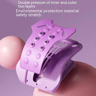 Lumbar support device with double-layer pressure relief design for ergonomic comfort and safety, featuring an environmental protection material for use.