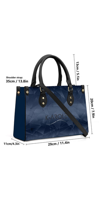 Stylish ice blue tote bag by K-AROLE featuring a sleek, modern design and durable construction for the discerning fashionista.