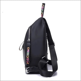 Stylish Black Backpack with Bold Pink Branding
Fashionable and functional backpack in sleek black color featuring bold pink brand logo and adjustable straps for versatile wear.