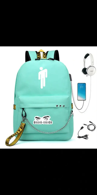 Fashionable And Simple Outdoor USB Charging Backpack - C -